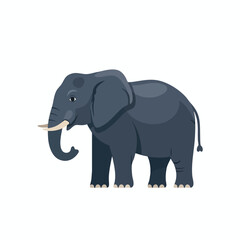 Fototapeta premium Cartoon Gray Elephant Illustration