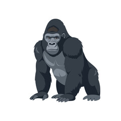 Gorilla in a dominant stance vector illustration