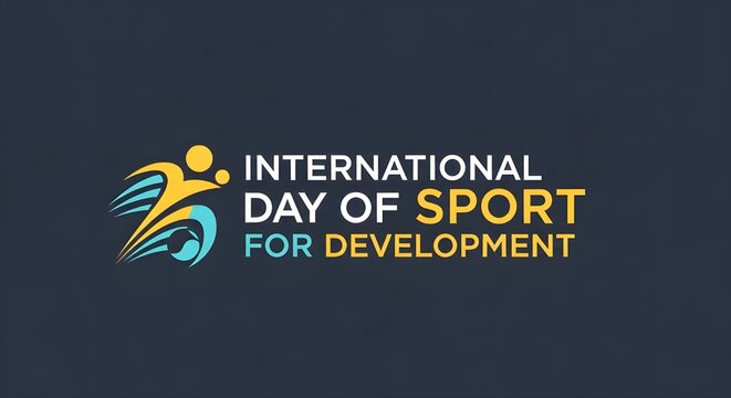 International Day of Sport for Development abstract graphic with vibrant colors and movement