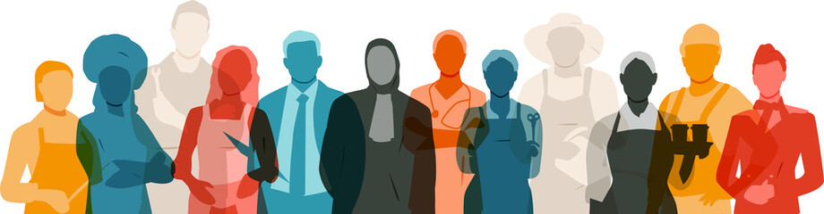 Naklejka premium People of different professions together. 