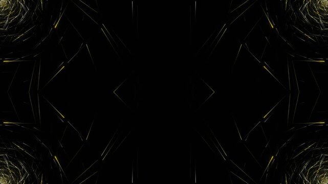 Gold and Silver Web Kaleidoscope Background VJ Loop in 4K