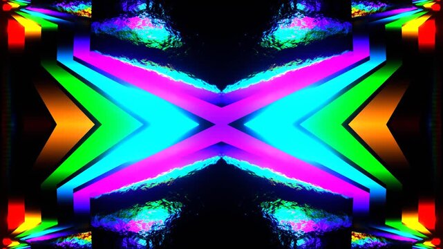 Multicolor Neon Ceiling Kaleidoscope Background VJ Loop in 4K