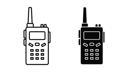 Handheld two-way radio communication devices illustration © JahidulStockBD