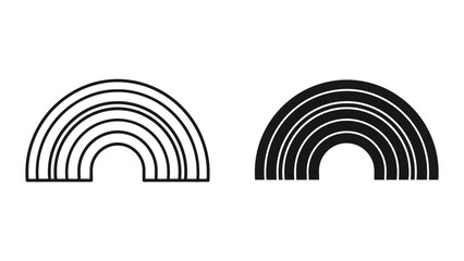 Obraz premium Simple black and white rainbow icons, minimalist design elements