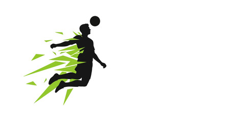 Silhouette of Volleyball Player in Action.