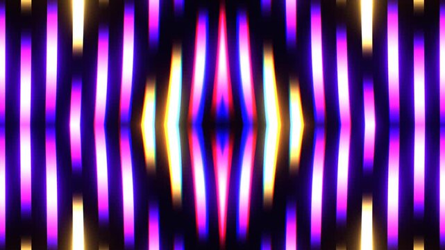 Purple and Yellow Neon Equalizer Effect Kaleidoscope Background VJ Loop in 4K