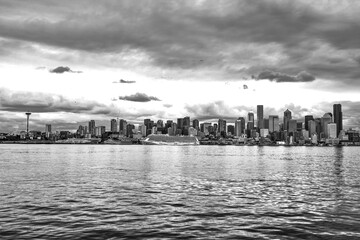Fototapeta premium An Overcast Day In Seattle Washington