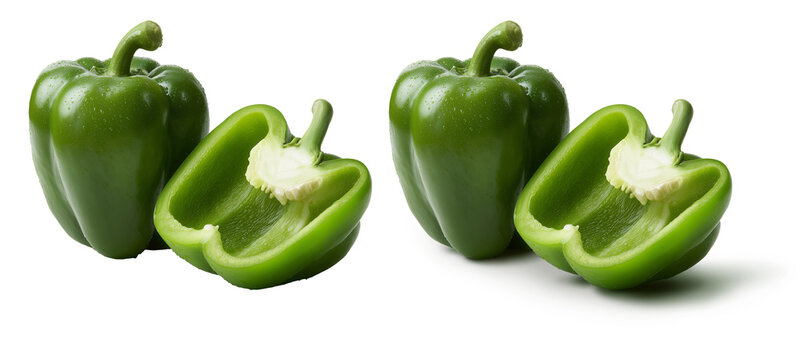 Piment&atilde;o verde em fundo transparente, com e3 sem sombra projetada, 