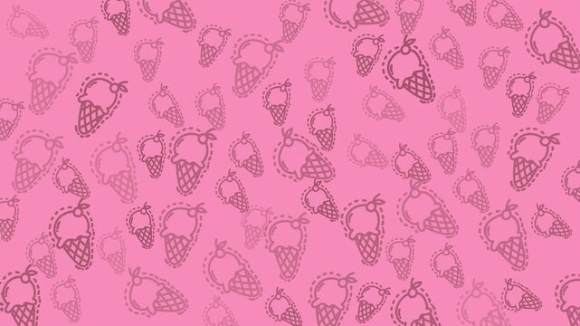 ice cream line doodle illustration in seamless repeat layout, cute sweet pattern perfect for wrapping paper and digital design.