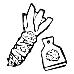 わさびの線画イラスト