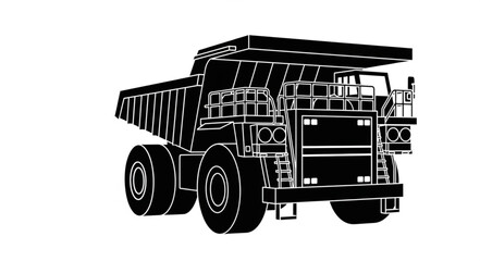 Heavy Duty Mining Dump Truck Illustration. © Akuu