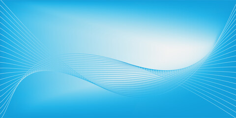 modern blue wave lines pattern on white background with space for banner and presentation