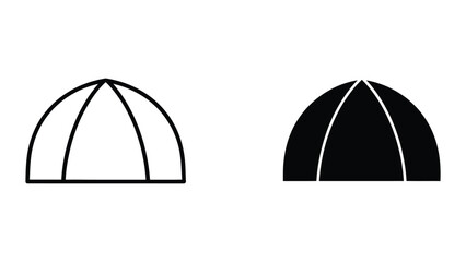 Simple black and white dome illustrations side by side © vactor guru