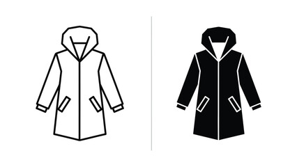 Winter parka coat with hood and pockets © Jahidul