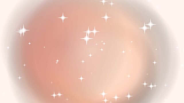 Vibrant peach background with sparkling stars for festive designs