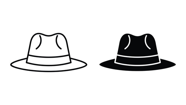 Simple black and white hat illustration