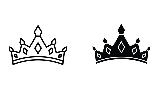 Crown icons in outline and solid styles