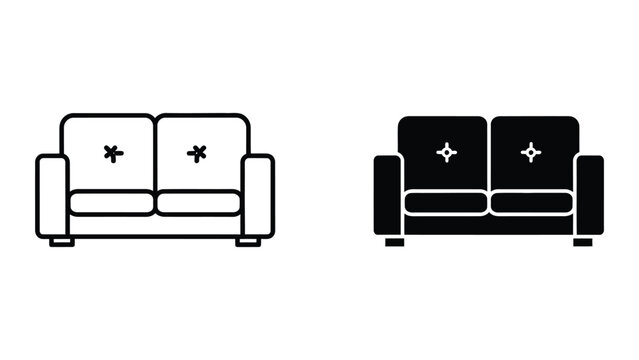 Black and white sofa illustration