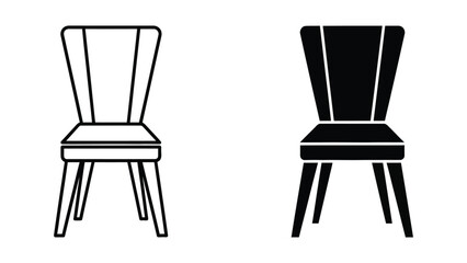 Simple chair illustration in black and white