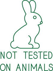 Fototapeta premium Vector rabbit icon with not tested on animals caption, editable stroke