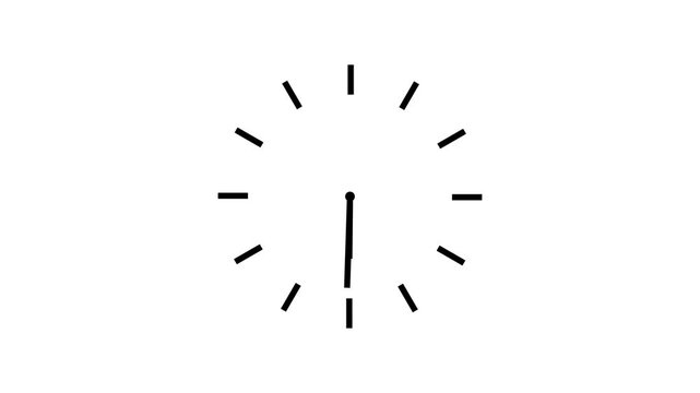 Animation of clock hands moving against a black background