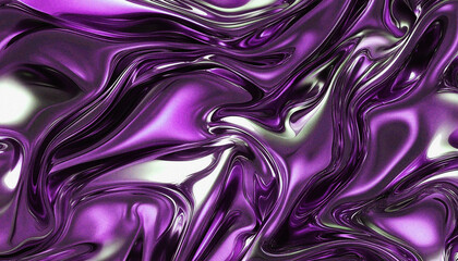 Obraz premium Vibrant purple liquid metal abstract background with shiny reflective surface and flowing wavy patterns perfect for design and artistic creative.