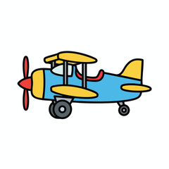 Vintage Style Cartoon Airplane Illustration