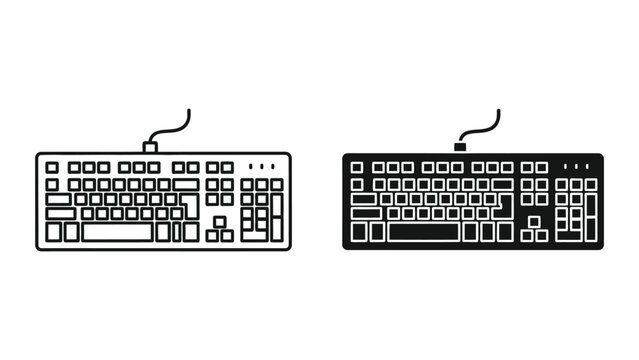 Black and white computer keyboards side by side