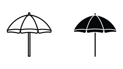 Fototapeta premium Black and white beach umbrellas illustration