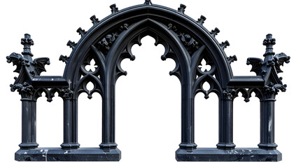 Gothic Archway Frame in Dark Stone