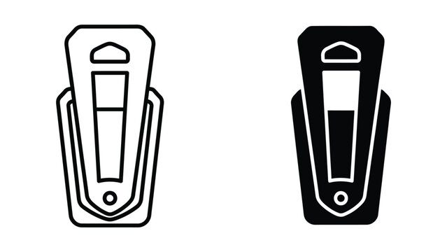Stun gun icons in black and white