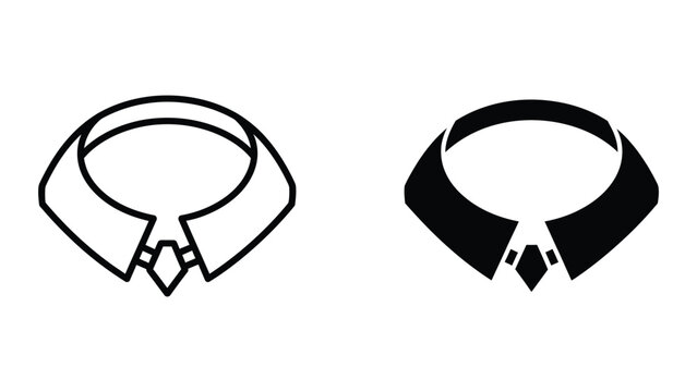Simple black and white collar illustration