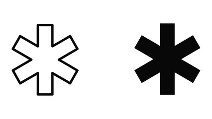 Obraz premium Asterisk symbols in black and white