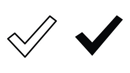 Check mark icons in black and white © Jahidul