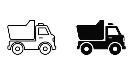 Fototapeta premium Concrete mixer truck outline and silhouette