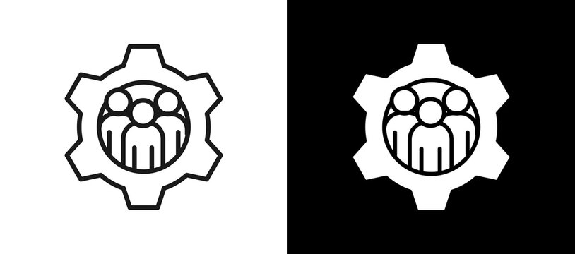 Staff Management whiteblack icon
