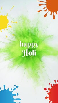 Happy Holi Colorful Greeting Video Story