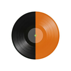 Half Black Half Orange Vinyl Record Disc