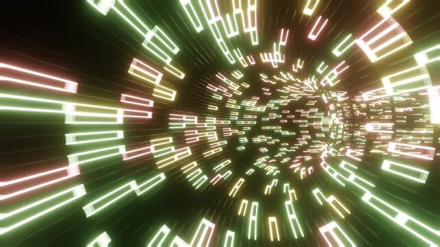 Hyperspace warp tunnel with light speed effect for sci-fi films, space travel scenes, and cinematic trailers. Epic seamless loop perfect for title sequences. Ultra HD 4K.
