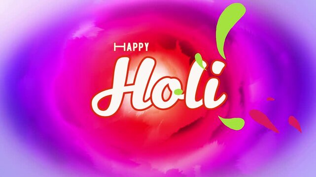 Happy Holi Colorful Bold Greeting Video