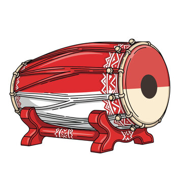Indian Dholak Drum Musical Instrument.