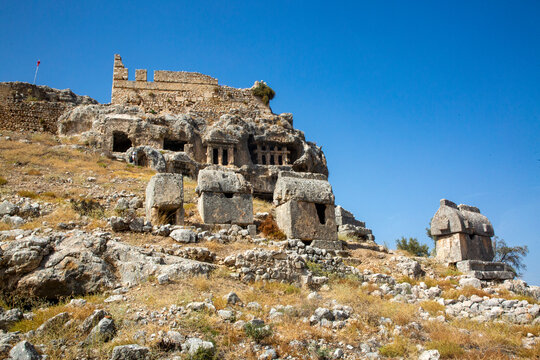 A view from the ancient city of Tlos in Mugla - Turkey