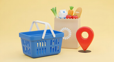 Grocery Shopping and Local Delivery Service Concept