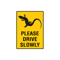 Please Drive Slowly Kangaroo Crossing Road Warning Sign