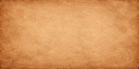 Obraz premium A blank vintage sheet of aged brown parchment paper with a stained grunge texture and worn antique pattern creates a grungy retro design background