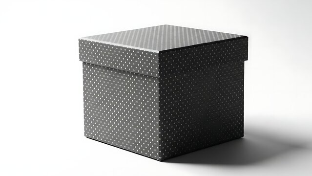 Green metal box with white raindrop pattern container