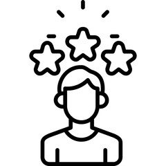 Obraz premium Person with stars above head Icon