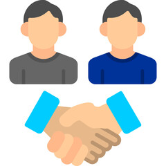 Fototapeta premium Two people with handshake Icon