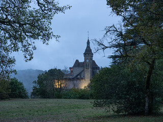 Fototapeta premium The village of Rocamadour, in the Lot department, Occitanie region, Dordogne Valley. A medieval pilgrimage village with a sanctuary, basilica, and several chapels.