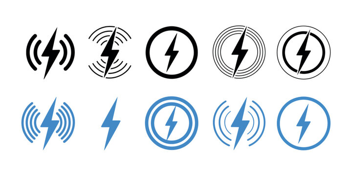 Wireless Charging Icon Vector, Technology and Energy Symbol
